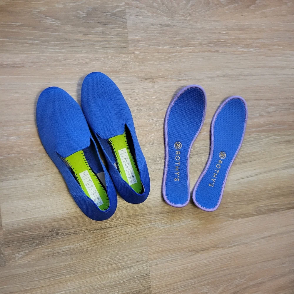 🥿Rothy’s The Loafer, Round Toe, Flat Ballet, Knit Blue, Size 8, Women's - Picture 3 of 4